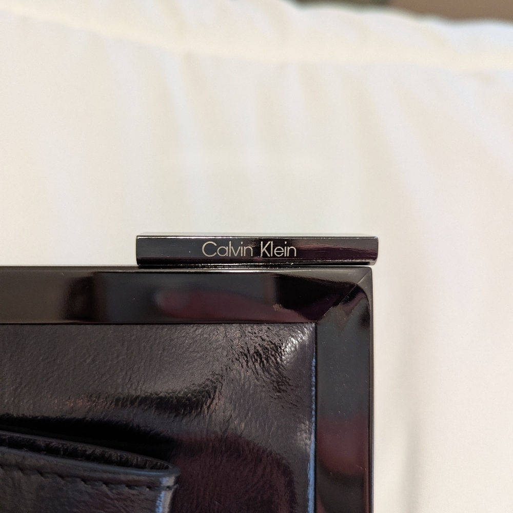 Calvin Klein Pewter Frame Clutch